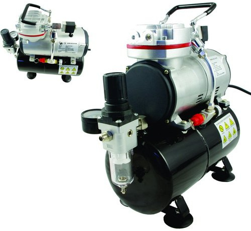 IPOTOOLS Airbrush kompressor AS189 enkelcylinder kolvkompressor, oljefri