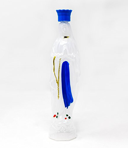 Botella de plástico tamaño grande con agua bendita de Lourdes, diseño de la Virgen María (20 cm)