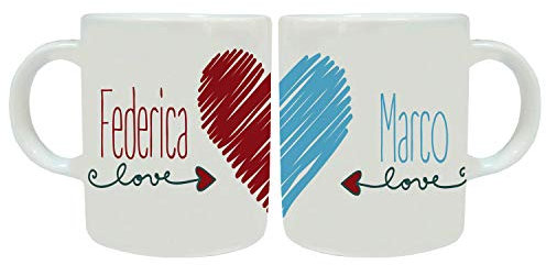 MP CREATIVE SRL Coppia Tazze Mug Personalizzate, 11 fl. Oz