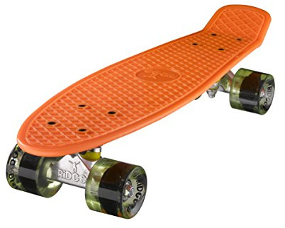 Ridge Skateboards Mini Cruiser Skateboard, Arancione/Chiaro Verde, 22