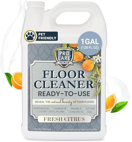 ProCare Floor Cleaner (Made in USA) | Tile, Stone, Laminate, Vinyl & Natural Wood Floor Cleaner for Mopping, Household Supplies, Cleaning Solution with Citrus Aroma - 1 Gal (128 Fl Oz)