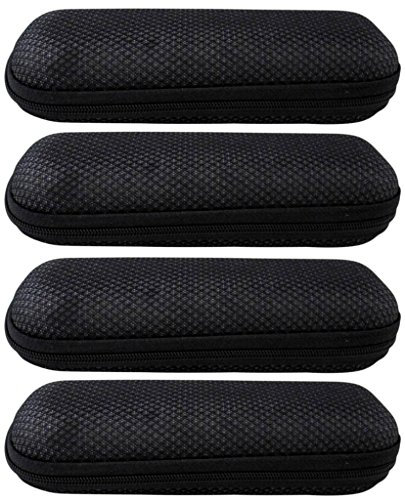 Eyekepper EVA Zipper Box fuer Lesebrille Brillenetui Hartschale Reißverschluss Schwarz(4 pcs)