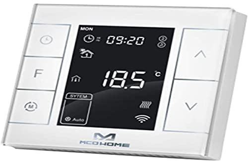 MCO Home Smart Thermostat für Elektroheizungen mit Feuchtigkeitssensor, 230 V, Weiß, MH7H-EH