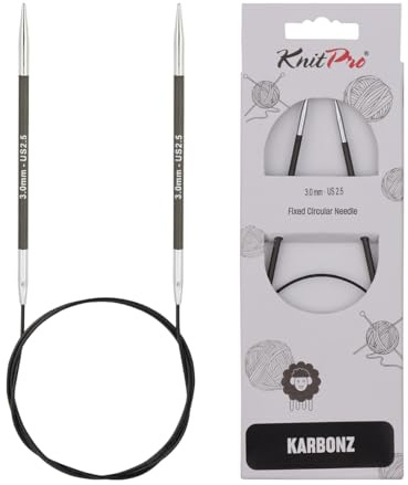 KnitPro - KnitPro Karbonz (60 cm, 3,00 mm) rundstickor - 1 enhet