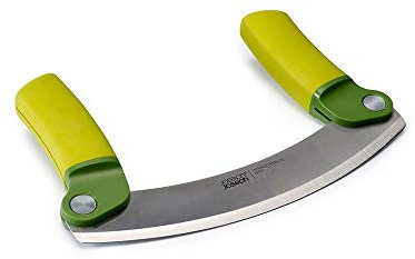 Joseph Joseph - Mezzaluna da Cucina, Lama in Acciaio Inox 18 cm, Pieghevole - Verde