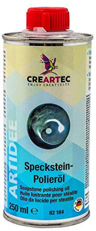 Artidee Vernis boîte de 250 ML, Huile de Polissage, sans solvant et incolore, pour polir la stéatite pour Une Belle Brillance Mate, coloré