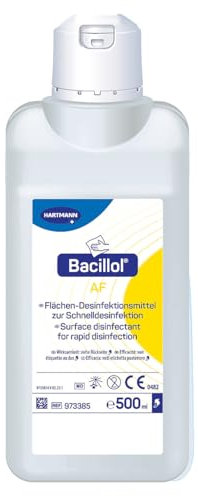 Bacillol AF: Alkoholisches Schnell-Desinfektionsmittel mit umfassender Wirksamkeit und rückstandsfreier Auftrocknung, 500ml