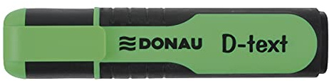 DONAU 7358001PL-06 D-text överstrykningspenna/highlighter textliner det giftfria bläcket, kilspets ljusa färger hög kvalitet/gummerade skaftsidor linjetjocklek 1–5 mm, grön