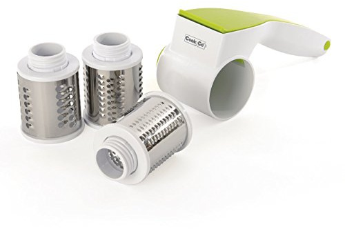 BergHOFF CooknCo 18/10 Stainless Steel Blade Kitchen Prep French Fry Cutter & Cheese Grater Plastic Cover Sturdy Construction Single Press Down Three Interchangeable Blade (5pc Rotary)