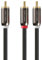 FosPower 1 RCA zu 2 RCA Dual Audiokabel (1,8m / Geschirmt / 24 Karat Vergoldet) 1 Cinch Stecker zu 2 Cinch Stecker Y Splitter Subwoofer-kabel