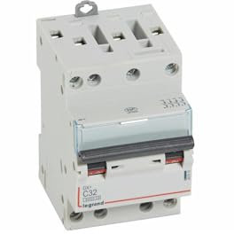 407910 Disjoncteur tétrapolaire 32A - 4P Courbe C - 6/10kA - À vis - Legrand DX3