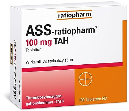 ASS-ratiopharm 100 mg TAH: Herzgesundheit - Blutverdünner zur Vorbeugung von Herzinfarkt und Schlaganfall, 100 Tabletten