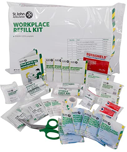 St John Ambulance BS 8599 Compliant Workplace First Aid Kit Refill