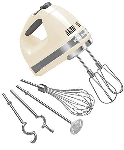 KitchenAid 5KHM9212BAC Hand Mixer with 7 Accessories (Almond Cream)
