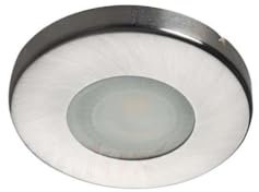 Kanlux Einbaustrahler Einbaurahmen Rund Stahlblech Glas Satinnickel IP44 Bad