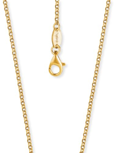 Engelsrufer Erbskette Damen 45 cm 925 Sterling Silber vergoldet – Goldene Halskette 2,1 mm, Rhodiniert, Nickelfrei, Karabinerverschluss, Basis Kette für Anhänger