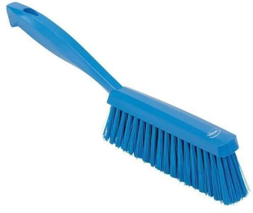 Vikan 45893 Bench Cleaning Brush, Polypropylene/Polyester Medium Bristle Dustpan Brush & Sweeper, 14 Inch, Blue