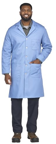 Bulwark Men's FR Lab Coat, Light Blue, Medium