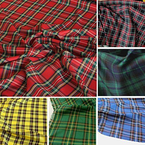 50cm TOLKO Modestoff/Dekostoff kariert | Tartan Schotten-Karo Stoff | Schottland Klassiker zum Nähen und Dekorieren | Blickdicht, knitterarm | 150cm breit - Meterware (Rot)