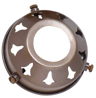 ElekTek Glass Lamp Shade Gallery Fitting for B22 Shade Ring Bulb Holders 2.25 inch Antique Brass
