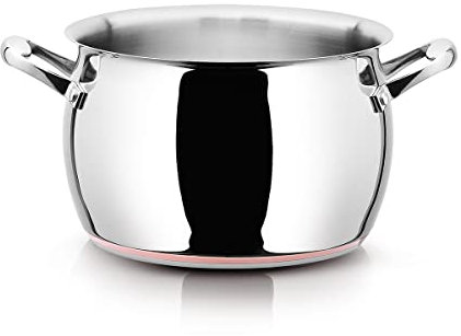 Giannini LaBond Pentola 12,3 litri ø 28 x h 20 cm Acciaio Inox Adatta all'induzione Fondo 5 strati con rame