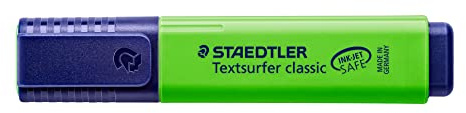 Staedtler 364-5 Textsurfer classic Textmarker, Keilspitze, circa 1-5 mm, 10 Stück im Kartonetui, grün