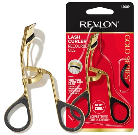Revlon Gold Series Eye Lash Curler, Creates Open Eye Look, Easy to Use, Titanium-Coated for Durability, 1 Count