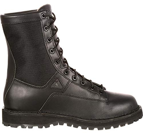 ROCKY Portland Lace-to-Toe Waterproof Public Service Boots, Black, Size 9(ME)