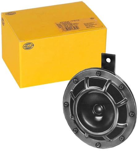 HELLA Horn - HEAVY DUTY HORN B133 - 24V - 110dB(A) - Frequenzbereich: 500Hz - Hochton - elektrisch - Gehäusefarbe: schwarz - Flachsteckanschluss - Menge: 1 - 3AF 003 399-071