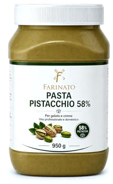 Farinato Pasta Pistacchio 58% per Gelato e Creme – Uso Professionale e Domestico – 950 g