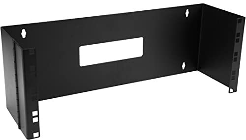 StarTech.com 4U väggmonterat lapppanelfäste med gångjärn – 15 cm djup – 48 cm patchpanel svängställ för grunt nätverksutrustning – 15 kg (WallMOUNTH4)