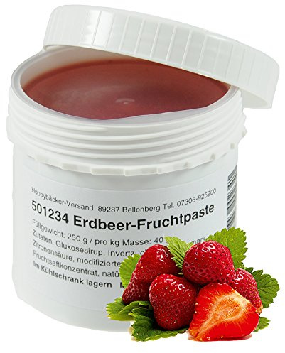 Hobbybäcker Erdbeer-Fruchtpaste, Zum Verfeinern von Eis, Pralinen, Desserts & Tortencremes, Natürlich-Fruchtig, 250g