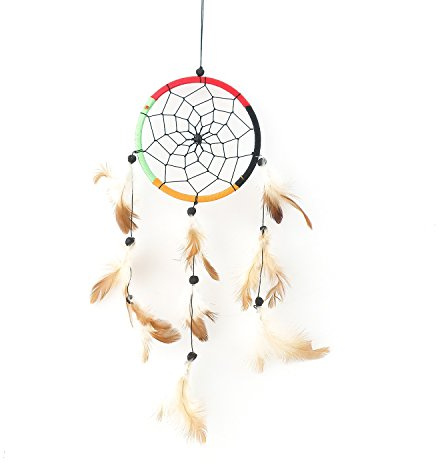 Unbekannt Atrapasueños – Dream Catcher en Rasta de Colores 11 cm de diámetro