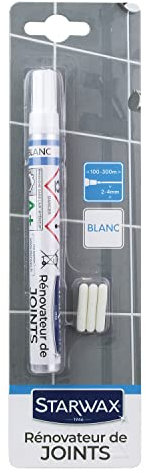 STARWAX Rénovateur pour Joints - 9 ml - Idéal pour Rénover lus Joints do Carrelage Blancs - Séchage Rapide - Inodore