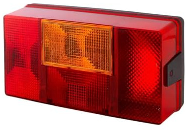 HELLA Rückleuchte - Glühlampe - 24V / 12V - Anbau - ECE - Lichtscheibenfarbe: rot/gelb - Stecker: Flachstecker - rechts - Menge: 1-2SD 006 040-141
