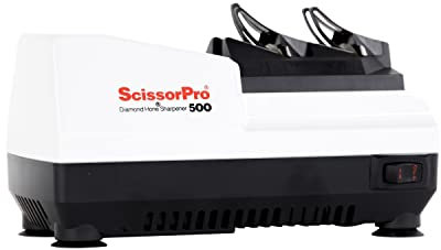 Chef's Choice 500 Scissorpro - Afilador eléctrico profesional con afilador de diamante, guías de ángulo precisas para ayudar a reparar y restaurar las cuchillas para tijeras diestras y zurdas, color