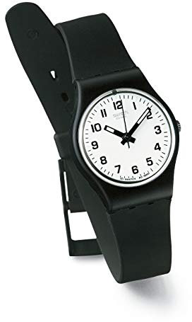 Swatch - LB153 - Lady Something New - Montre Femme - Quartz Analogique - Cadran Blanc - Bracelet Plastique Noir