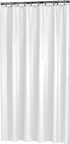 Sealskin Madeira Textil Duschvorhang, für Nischen und kleine Duschen, wasserabweisend, waschbar, Badezimmervorhang aus 100% Polyester, Farbe: Weiß uni, B x H: 120 x 200 cm
