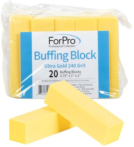 For Pro 240 Grit Buffing Block, Ultra Gold, 20 Count by For Pro