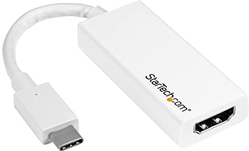 StarTech.com Adattatore USB-C a HDMI, Convertitore USB Tipo-C a HDMI, per MacBook ChromeBook e dispositivi con USB-C, 4k 60hz, Bianco