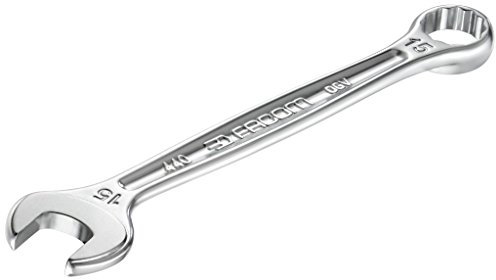 FACOM - Clé Mixte Métrique - Clef Standard pour Toutes les Applications Courantes - Œil 12 Pans à Profil OGV - Serrage Puissant et Sûr - Tête et Fourche Inclinées à 15° - Chrome Satiné - 440.15