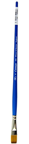 Winsor & Newton 5305016 Cotman syntetiskt hår akvarellpensel – serie 555, platt pensel, långt handtag med utmärkt studskraft, färgbärande kraft och punktnoggrannhet – Nr 16, 15 mm