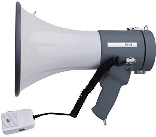 SpeaKa Professional ER-66S Megaphon mit Handmikrofon, mit Haltegurt, integrierte Sounds