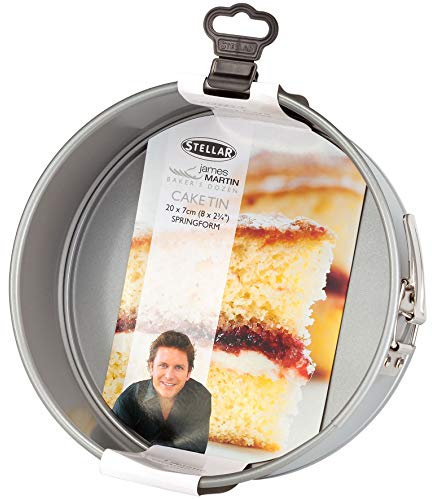 Stellar James Martin Non-Stick 8 Round Cake Tin, Springform, High Grade Steel, Dishwasher Safe 21cm x 7cm