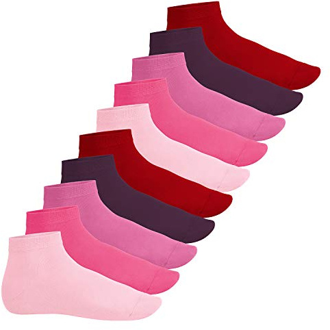 Footstar Herren & Damen Kurzschaft Socken (10 Paar) - Sneak it! - Berrytöne 39-42