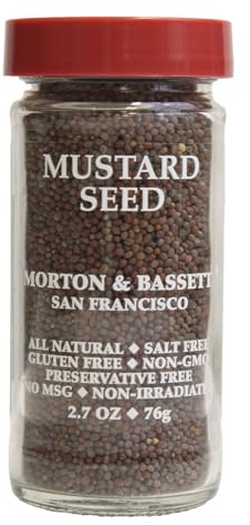 Morton & Bassett Brown Mustard Seed, 2.7 oz – Non-GMO, Salt-Free, Spicy and Pungent for Pickling, Sauces & Indian Dishes