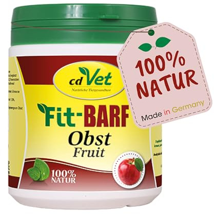 cdVet Naturprodukter Fit-BARF frukt 350 g - hund & katt - kornfri - balanserad näring vid rå matning - vitaminer - rik på folsyra - fiber - alternativ till grönsaker - BARF -