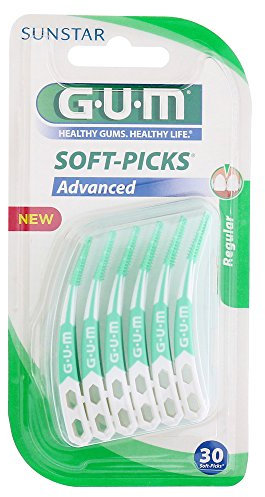 GUM Soft-Picks Advanced avec étui de voyage Regular Lot de 30, Avantage Pack (6 x 30 pièces)