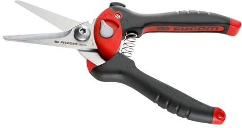 Facom Multi-Purpose Cutting Shears, 980PB, Alloy Steel Blade, Ambidextrous, Classic Style, Polyvinyl Chloride, Aluminium, Gummi, Metal Material
