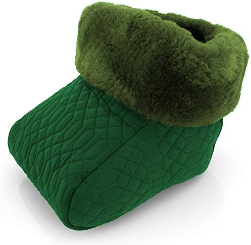Fußsack Fußwärmer FUSA-NW-GRU-GRU Steppstoff mit echtem Merino Lammfell gefüttert 25mm grün-grün
